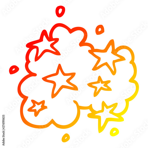 warm gradient line drawing cartoon magical cloud