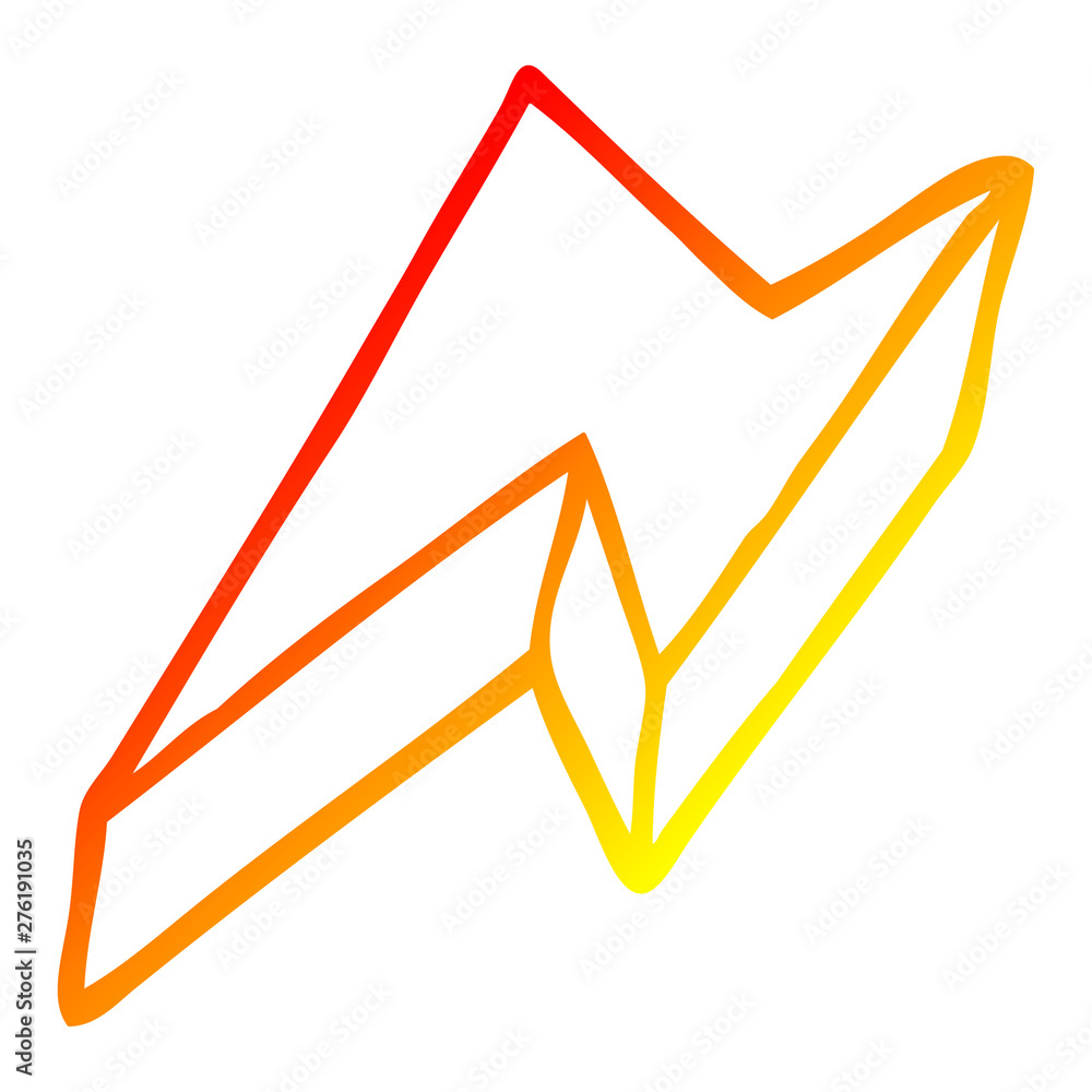 warm gradient line drawing cartoon decorative lightning bolt warm gradient line drawing cartoon decorative lightning bolt