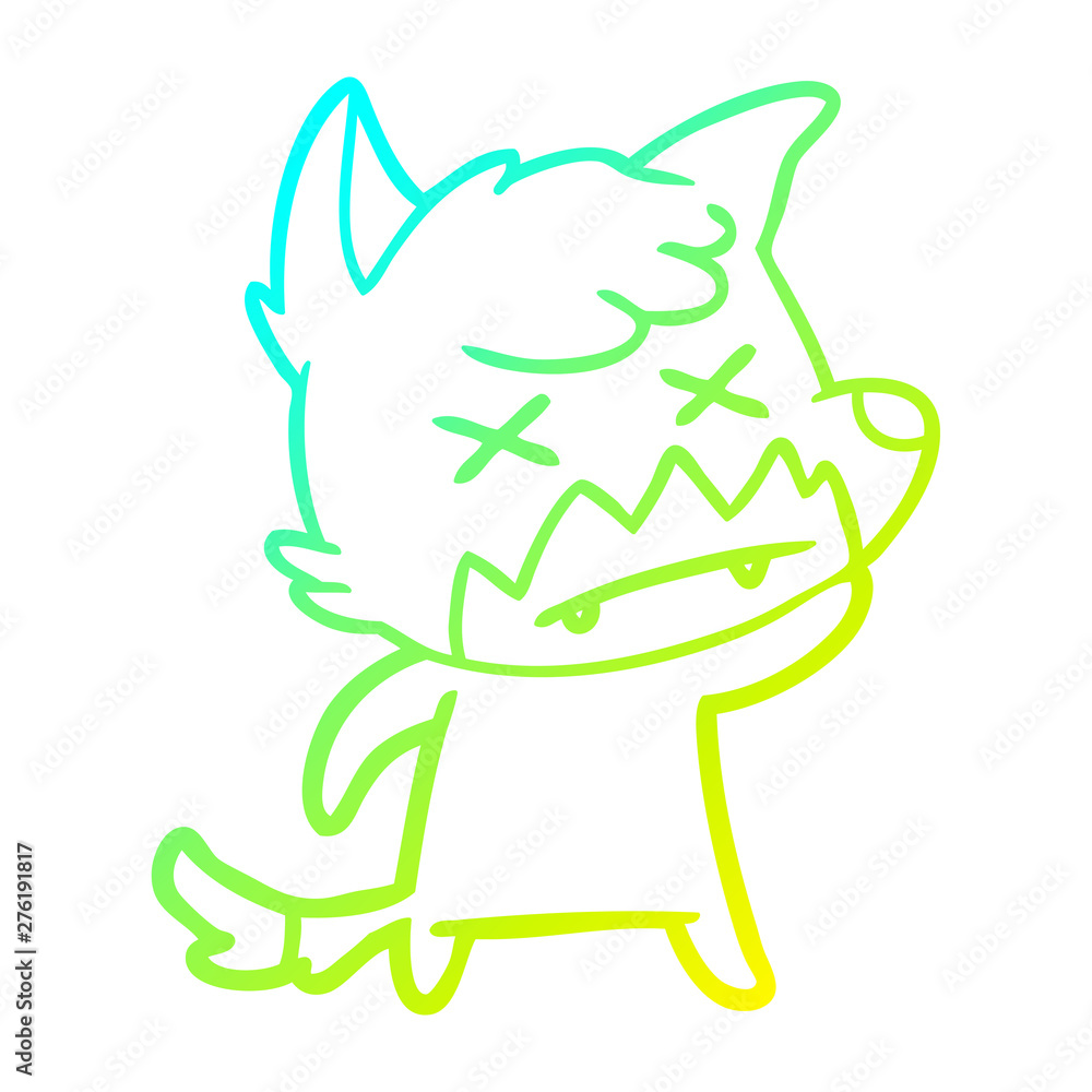 cold gradient line drawing cartoon dead fox cold gradient line drawing cartoon dead fox