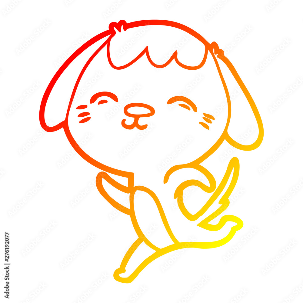 warm gradient line drawing happy cartoon dog warm gradient line drawing happy cartoon dog