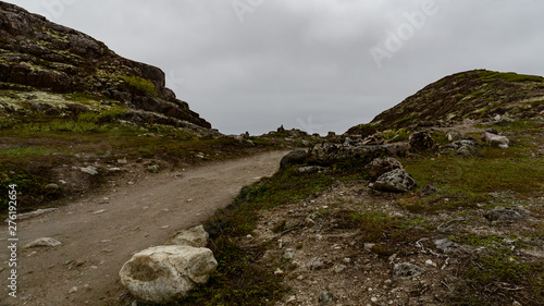The road through the tundra of the Kola Peninsula