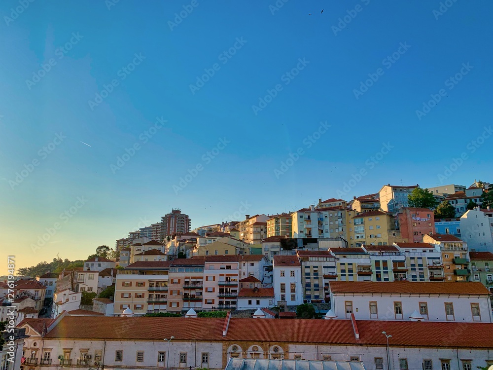 Roofs of Coimbra, Portugal on a sunny day