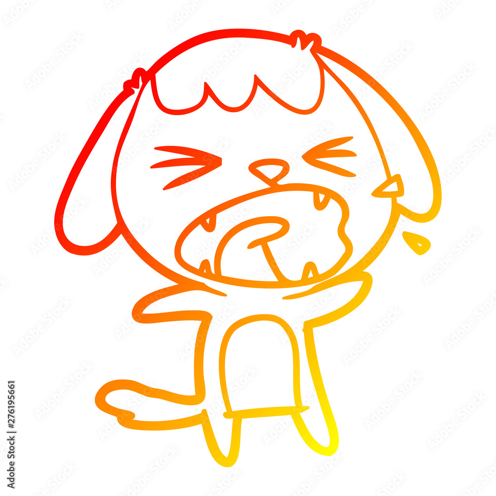 warm gradient line drawing cute cartoon dog barking warm gradient line drawing cute cartoon dog barking