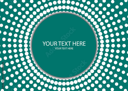 Abstract background circle frame halftone dots isolated on color background. Creative cover design template.