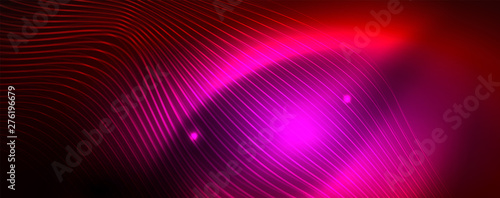 Shiny neon lines techno magic futuristic background, magic energy space light concept, abstract background wallpaper design