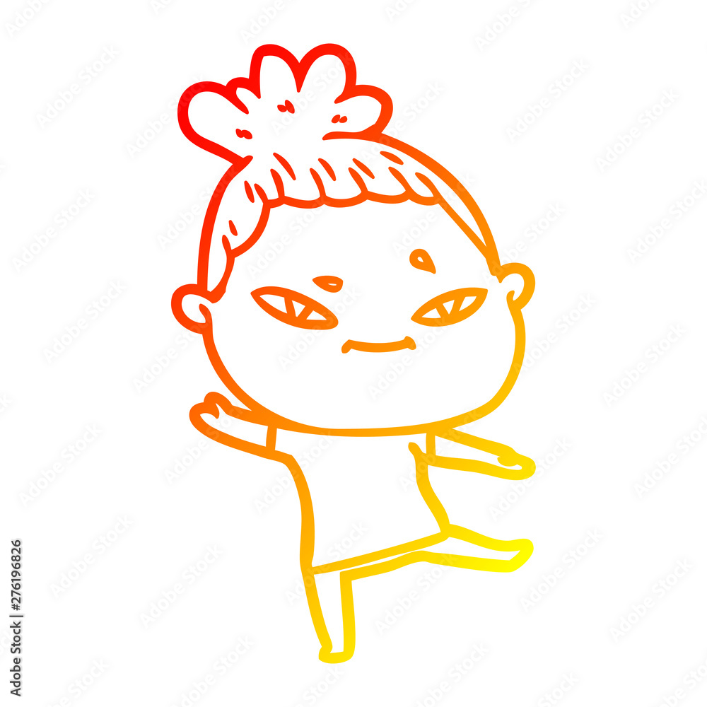 warm gradient line drawing cartoon woman warm gradient line drawing cartoon woman