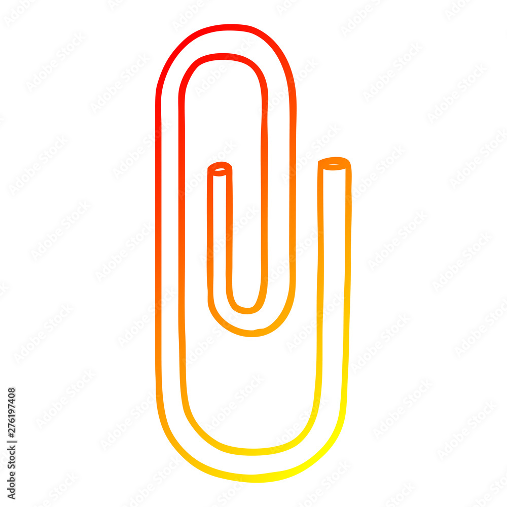 warm gradient line drawing cartoon paperclip warm gradient line drawing cartoon paperclip