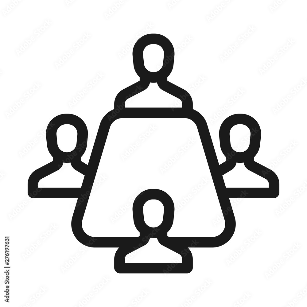 team at the table - minimal line web icon. simple vector illustration. concept for infographic, website or app. team at the table - minimal line web icon. simple vector illustration. concept for infographic, website or app.