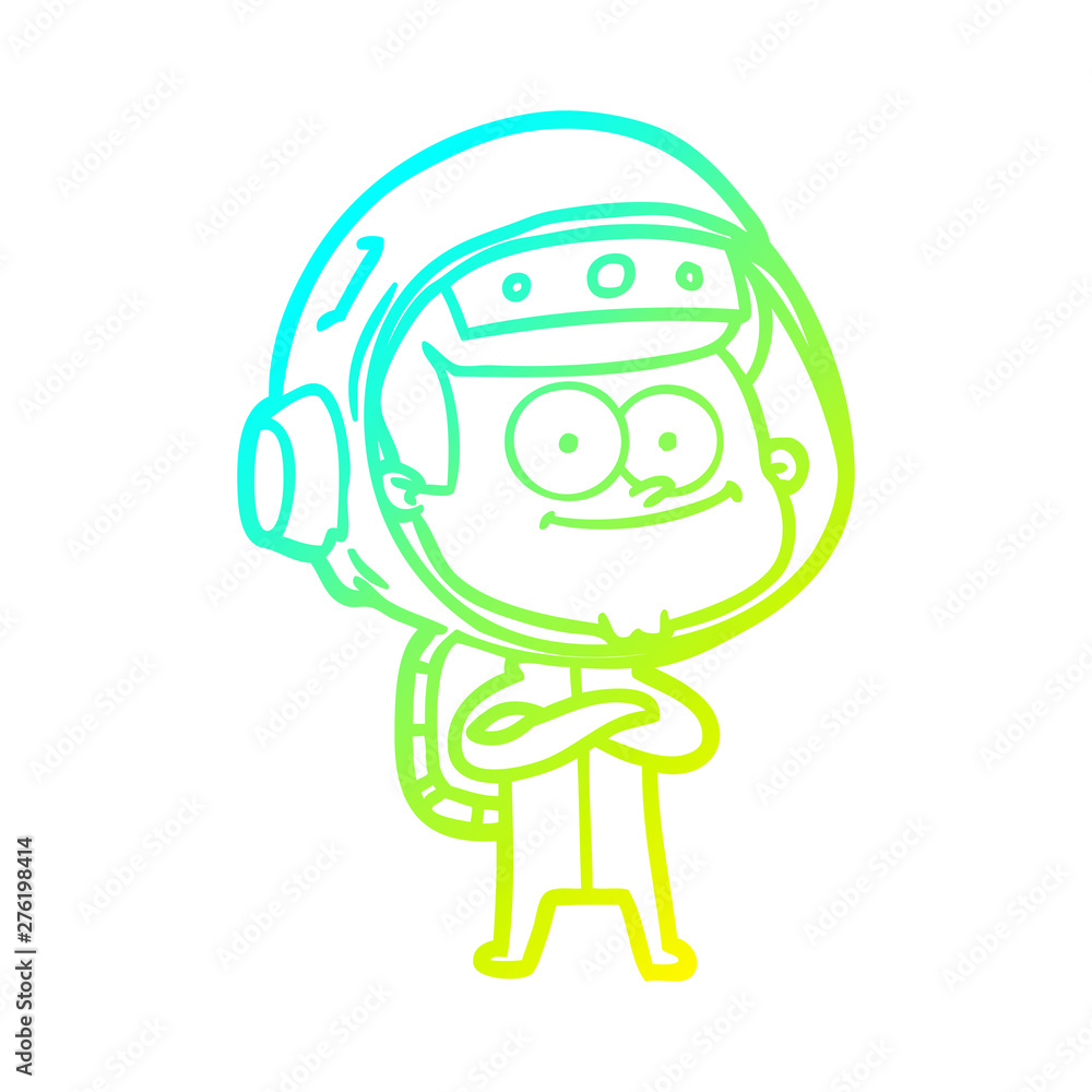 cold gradient line drawing happy astronaut cartoon cold gradient line drawing happy astronaut cartoon