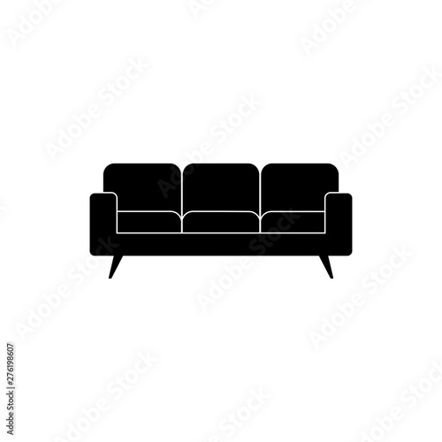 Retro sofa icon. Living room furniture. - Vector