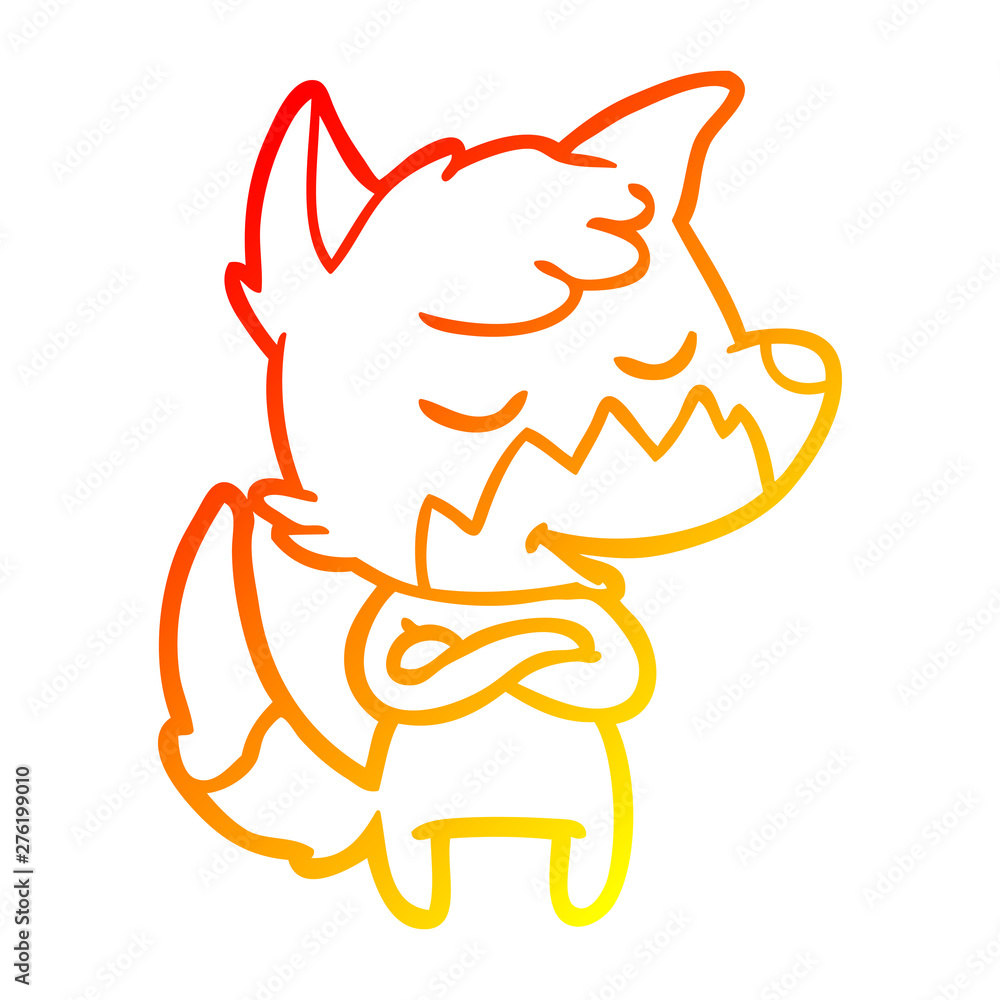 warm gradient line drawing friendly cartoon fox warm gradient line drawing friendly cartoon fox
