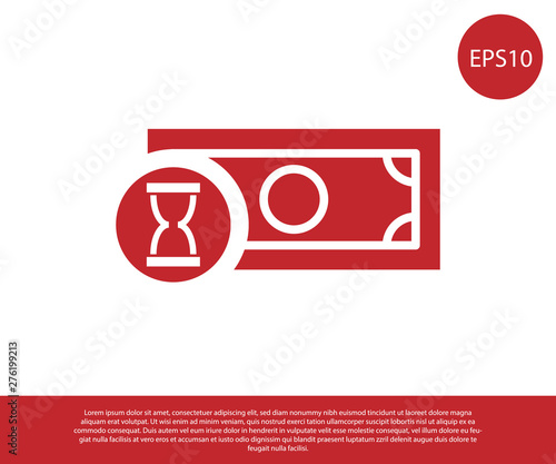 Red Fast payments icon isolated on white background. Fast money transfer payment. Financial services, fast loan, time is money, cash back concept. Vector Illustration