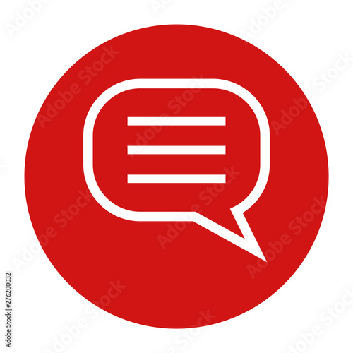 Comment icon flat red round button vector illustration