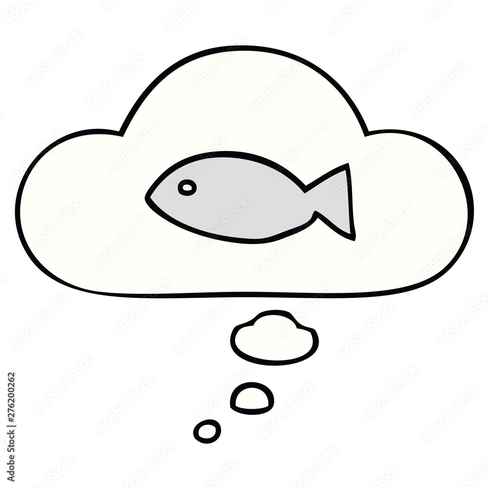 cartoon fish symbol and thought bubble cartoon fish symbol and thought bubble
