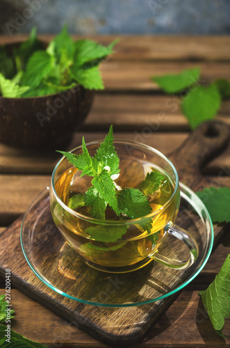 Tea from fresh nettle, natural medicine