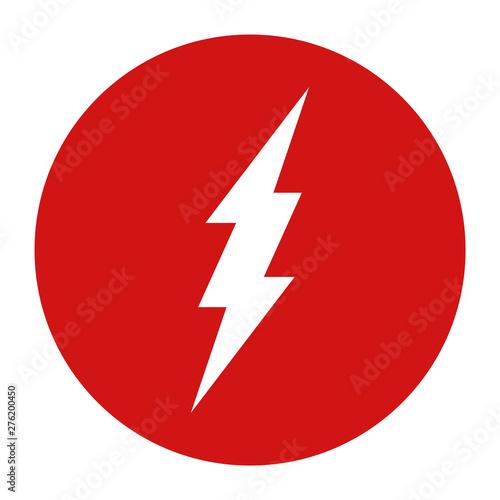Free Download Electricity icon flat red round button vector illustration - GFXLoad