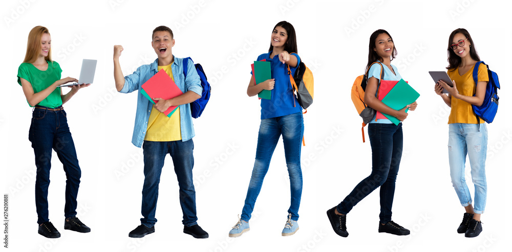 Fototapeta premium Gruppe 5 moderne internationale Studenten