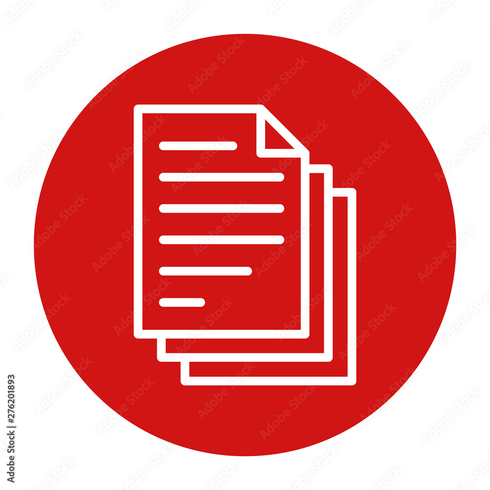 Page documents icon flat red round button vector illustration Page documents icon flat red round button vector illustration