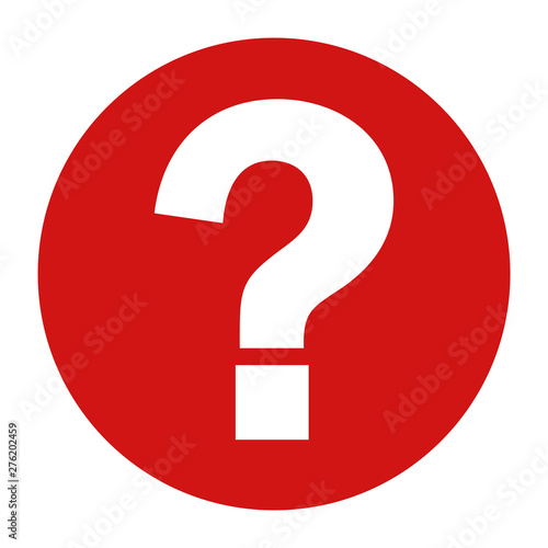 Question mark icon flat red round button vector illustration