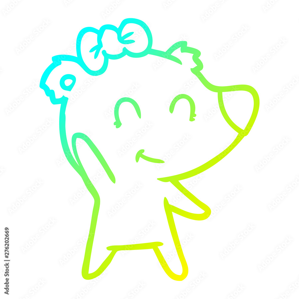 cold gradient line drawing female polar bear cartoon cold gradient line drawing female polar bear cartoon