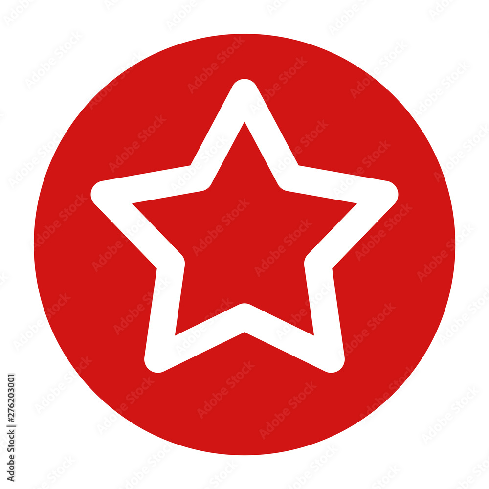 Star icon flat red round button vector illustration Star icon flat red round button vector illustration