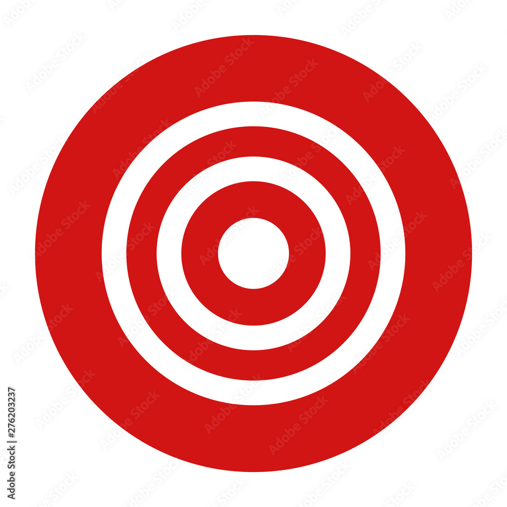 Target icon flat red round button vector illustration Target icon flat red round button vector illustration