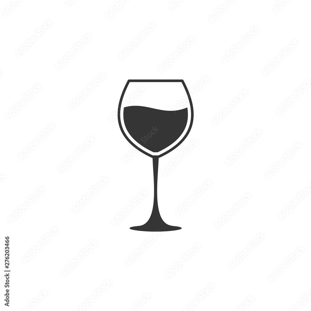 wine glass icon symbol template black color editable. simple logo vector illustration for graphic and web design.