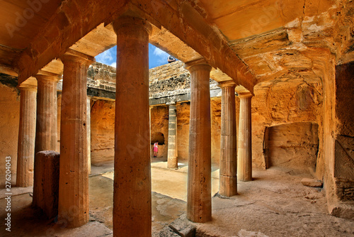  Tombs of the Kings archaeological site at Kato Paphos town, Cyprus island. photo