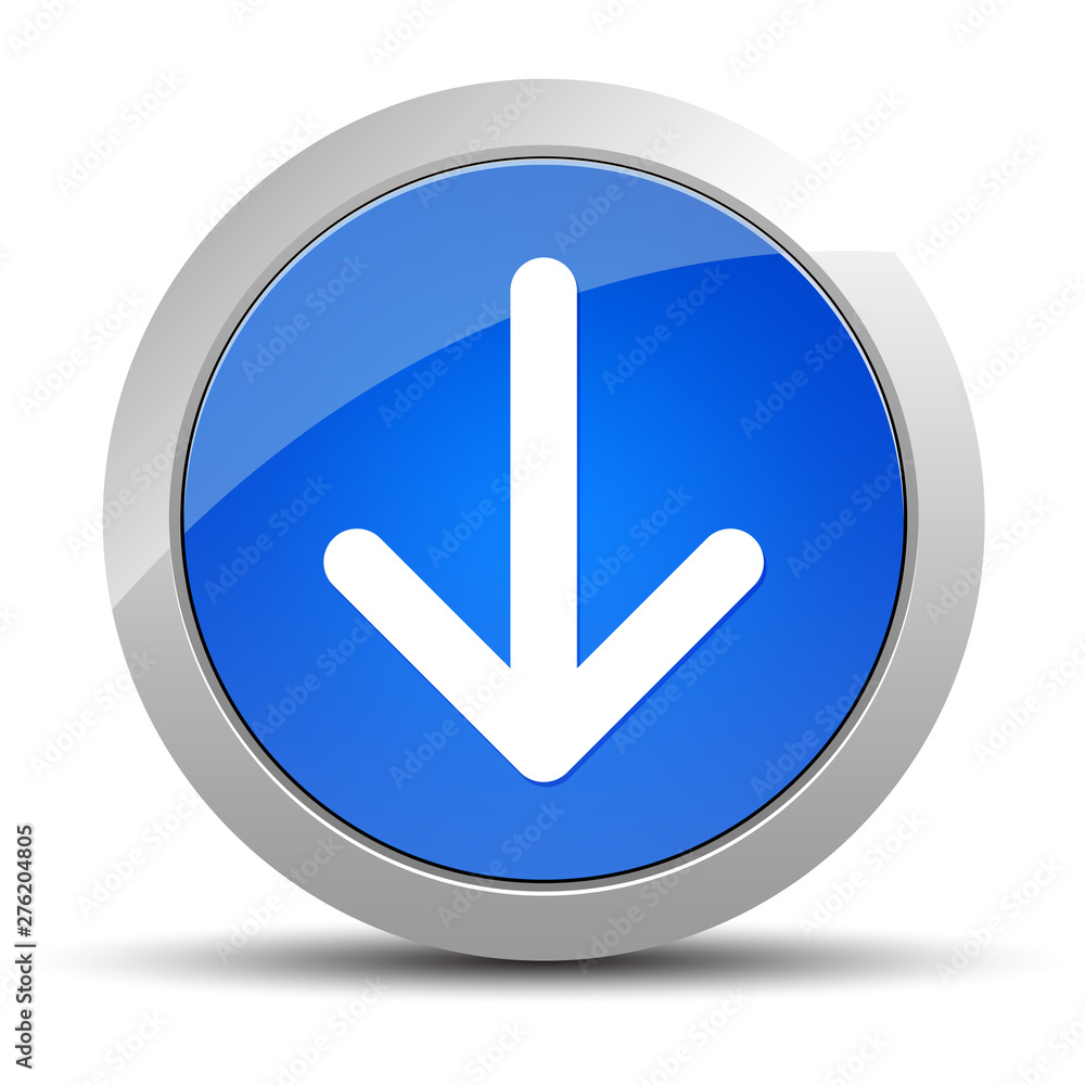 Down arrow icon blue round button illustration Down arrow icon blue round button illustration