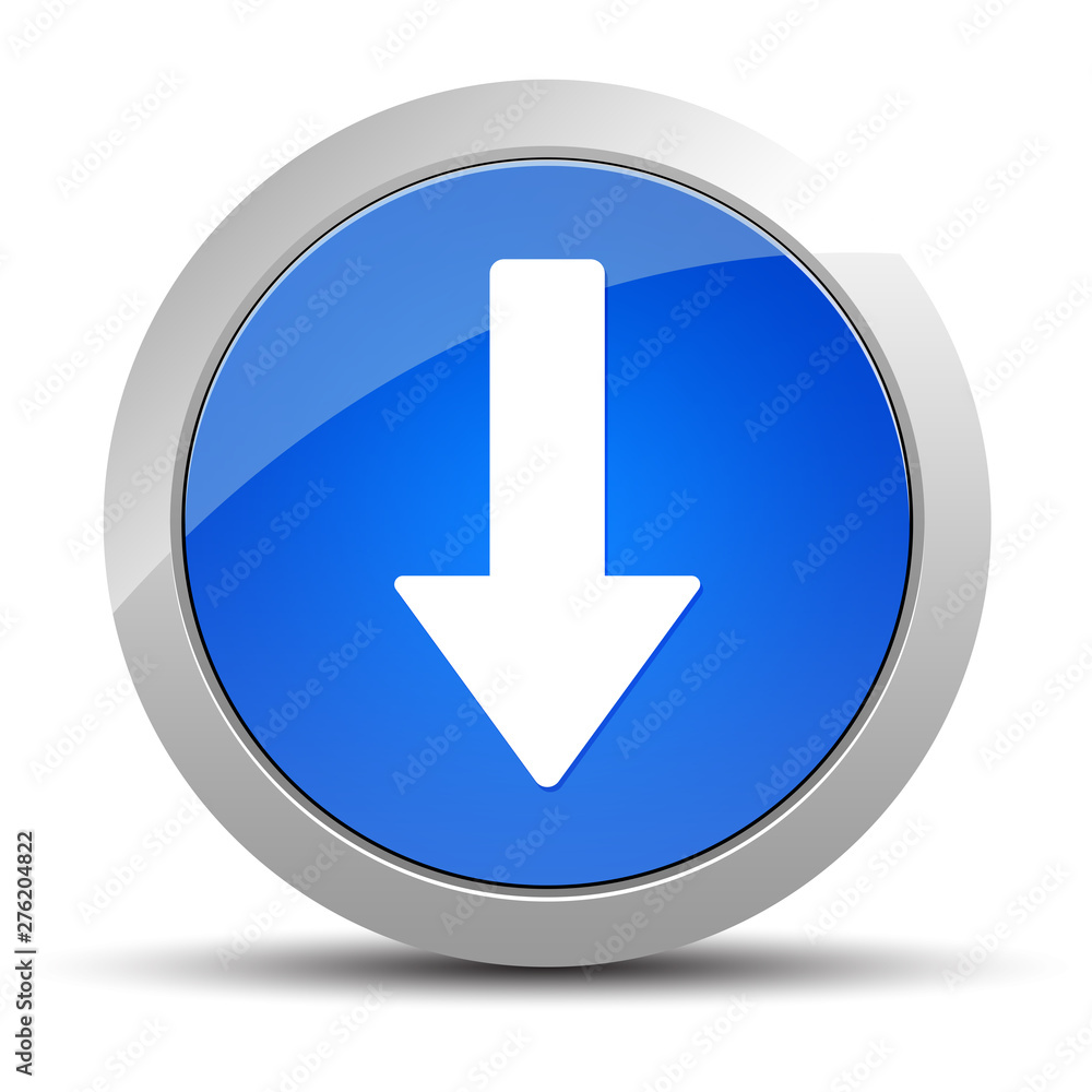 Down arrow icon blue round button illustration Down arrow icon blue round button illustration