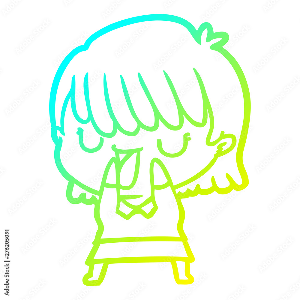 cold gradient line drawing cartoon woman cold gradient line drawing cartoon woman