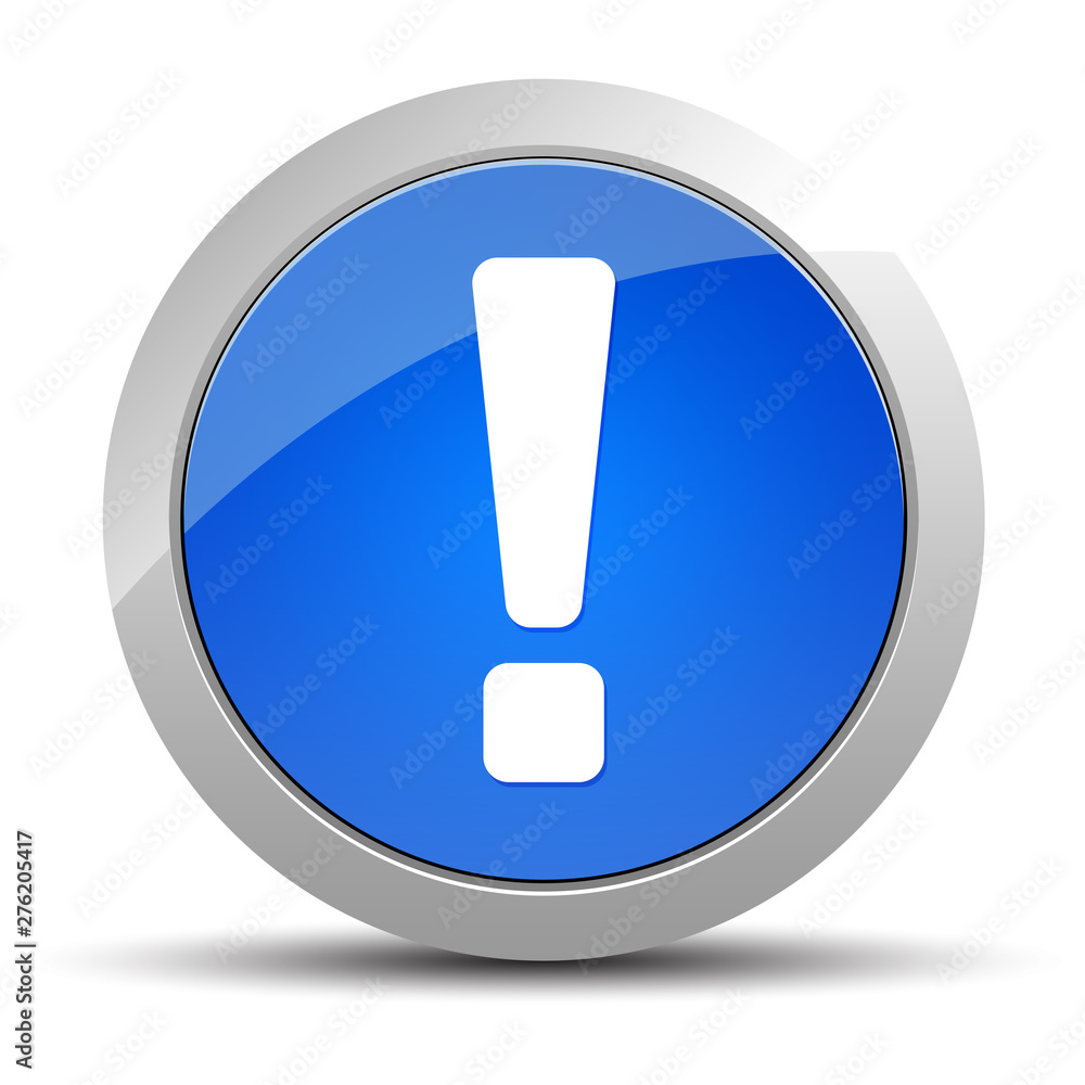 Exclamation mark icon blue round button illustration Exclamation mark icon blue round button illustration