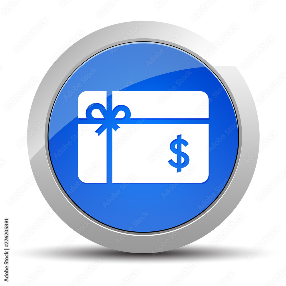 Gift card dollar sign icon blue round button illustration Gift card dollar sign icon blue round button illustration