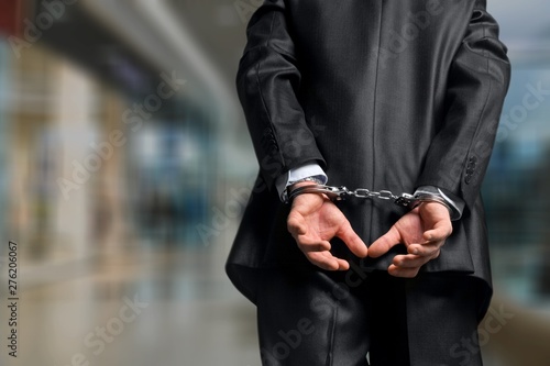 Canvas-taulu Arrest bound bracelet bribe bribery business businessman