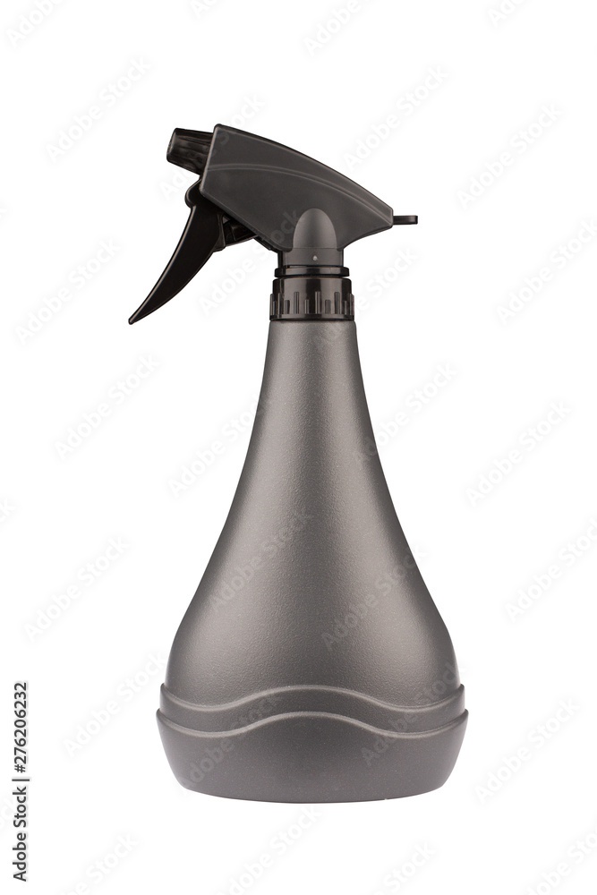 black bottle with dispenser isolated on white black bottle with dispenser isolated on white