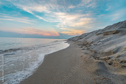 Sunset on the beaches of Keramoti, Kavala, Greece