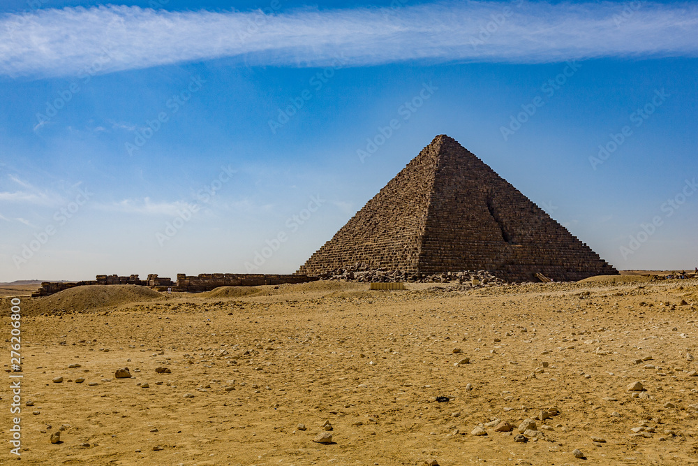 Great pyramid of Cheops and Sphinx in Giza plateau. Cairo, Egypt