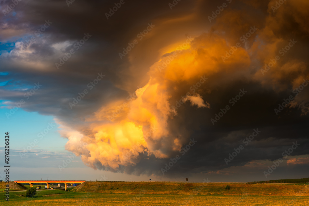 Before a thunderstorm at sunset. Before a thunderstorm at sunset.
