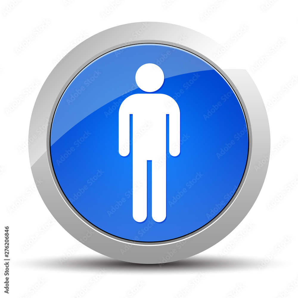Man icon blue round button illustration Man icon blue round button illustration