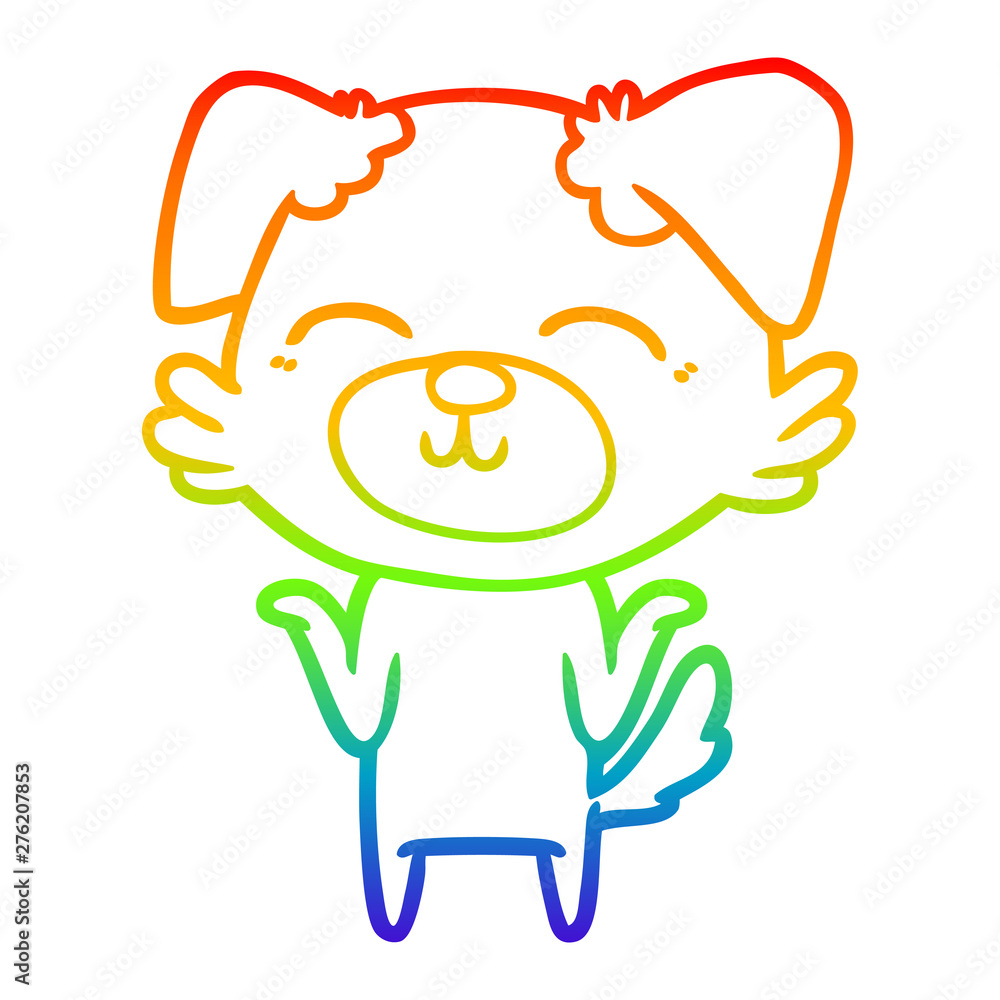 rainbow gradient line drawing cartoon dog rainbow gradient line drawing cartoon dog
