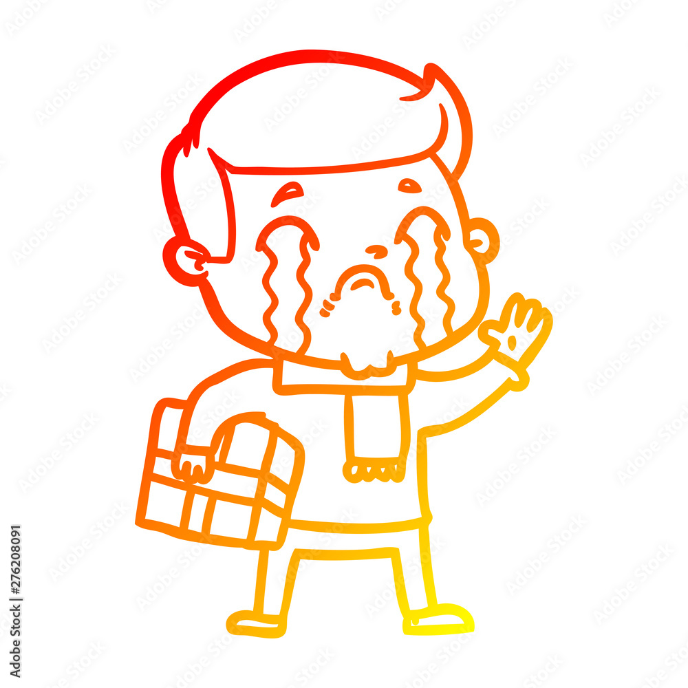 warm gradient line drawing cartoon man crying warm gradient line drawing cartoon man crying