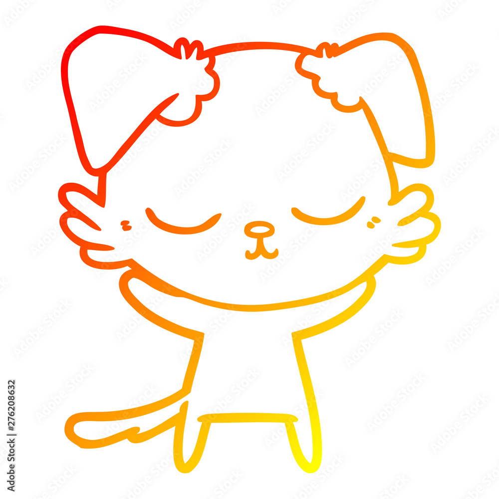 warm gradient line drawing cute cartoon dog warm gradient line drawing cute cartoon dog