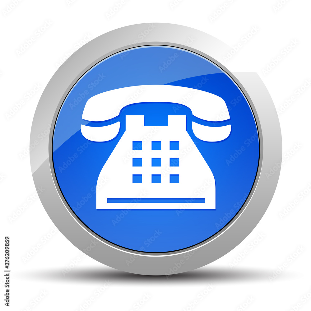 Telephone icon blue round button illustration Telephone icon blue round button illustration