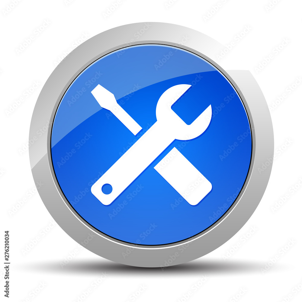 Tools icon blue round button illustration Tools icon blue round button illustration