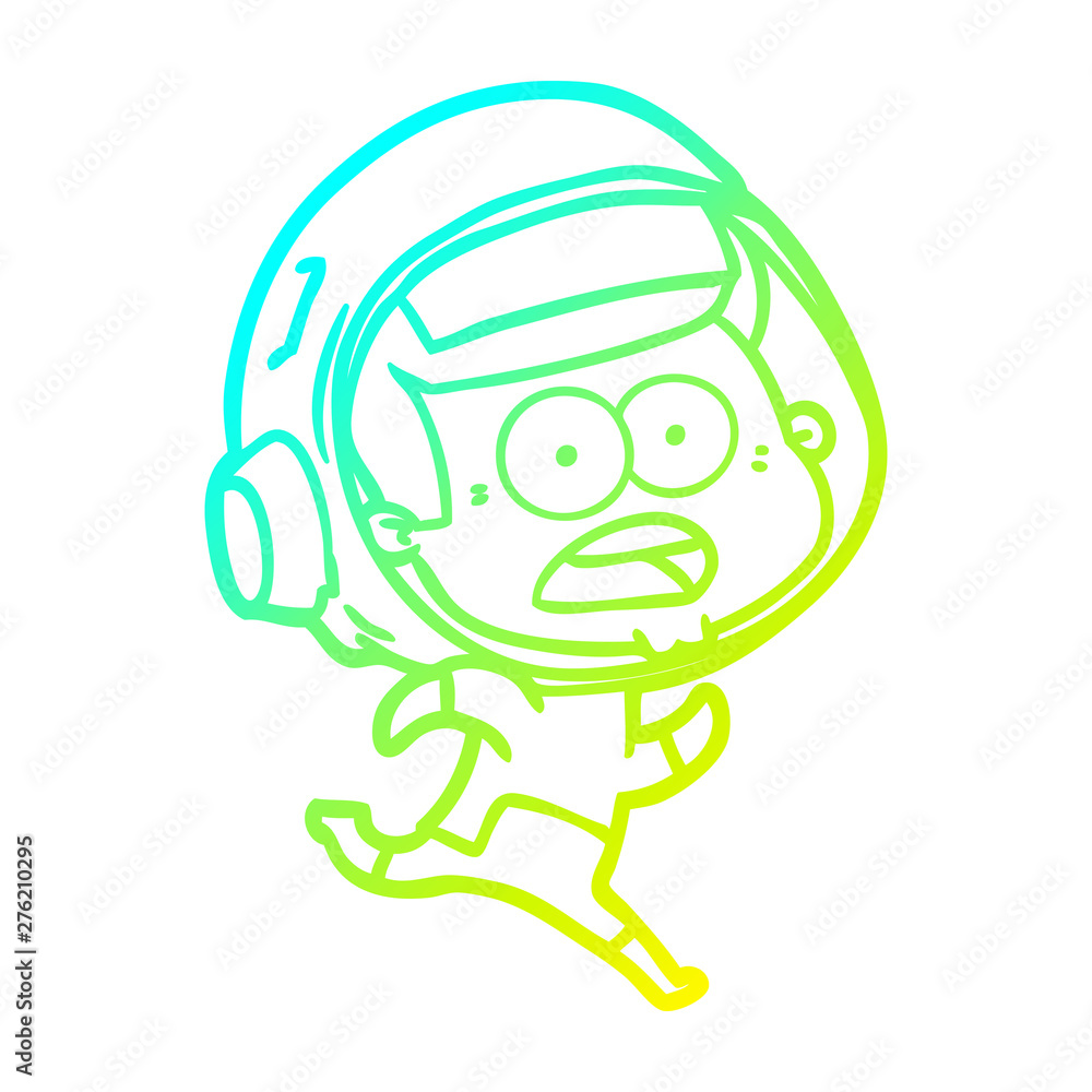cold gradient line drawing cartoon surprised astronaut cold gradient line drawing cartoon surprised astronaut