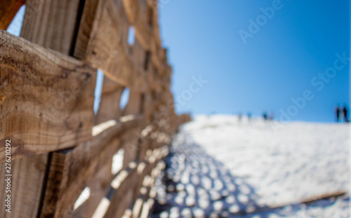 old fence in snow