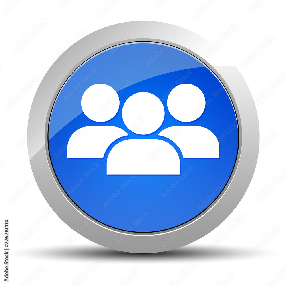 User group icon blue round button illustration User group icon blue round button illustration