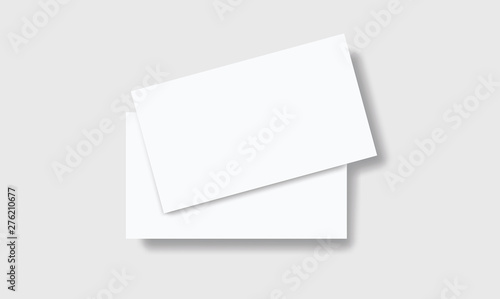 Two blank business cards mockup realistic carton style. Vector illustration