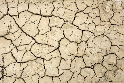 Background of dry brown cracked earth