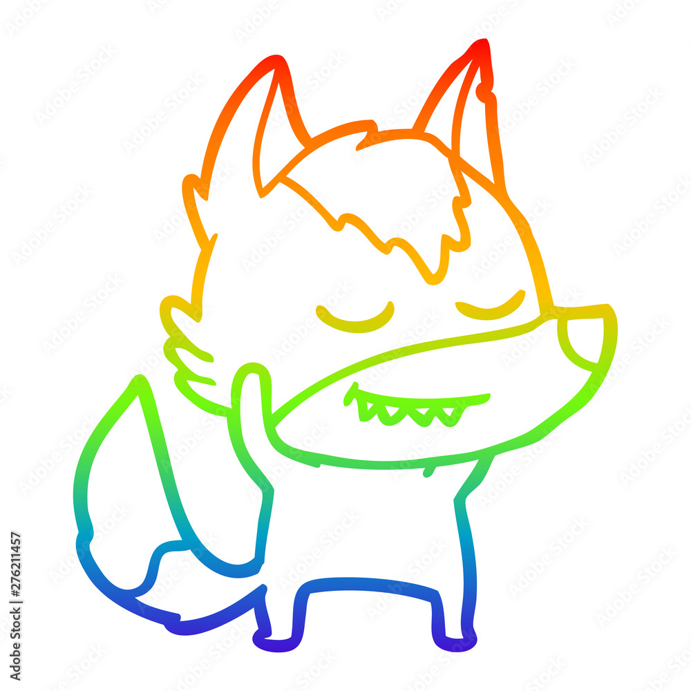 rainbow gradient line drawing friendly cartoon wolf rainbow gradient line drawing friendly cartoon wolf